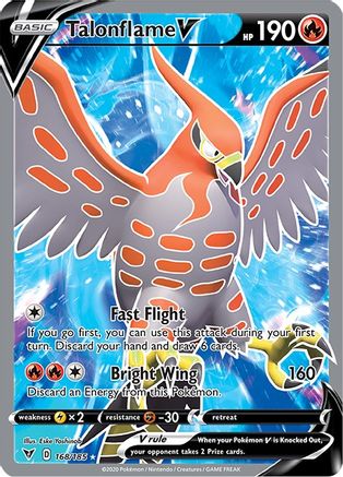 Image of Talonflame V (Full Art) 168/185  - Holofoil SWSH04 Vivid Voltage - Ultra Rare