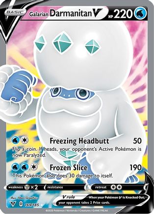 Image of Galarian Darmanitan V (Full Art) 169/185  - Holofoil SWSH04 Vivid Voltage - Ultra Rare