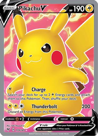 Image of Pikachu V (Full Art) 170/185  - Holofoil SWSH04 Vivid Voltage - Ultra Rare