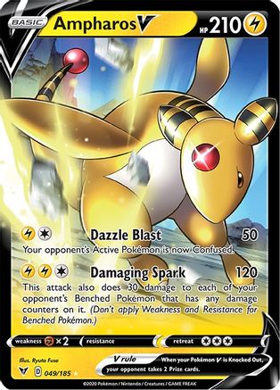 Image of Ampharos V 049/185  - Holofoil SWSH04 Vivid Voltage - Ultra Rare