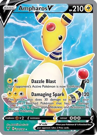 Image of Ampharos V (Full Art) 171/185  - Holofoil SWSH04 Vivid Voltage - Ultra Rare