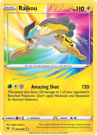 Image of Raikou 050/185  - Holofoil SWSH04 Vivid Voltage - Amazing Rare