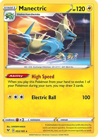 Image of Manectric 052/185  - Reverse Holofoil SWSH04 Vivid Voltage - Rare