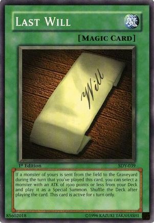Image of Last Will (SDY-039) - Starter Deck: Yugi Unlimited