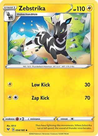 Image of Zebstrika 054/185  - Reverse Holofoil SWSH04 Vivid Voltage - Uncommon