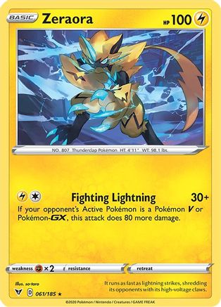 Image of Zeraora 061/185  - Reverse Holofoil SWSH04 Vivid Voltage - Holo Rare