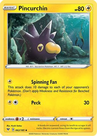Image of Pincurchin 062/185  - Reverse Holofoil SWSH04 Vivid Voltage - Uncommon