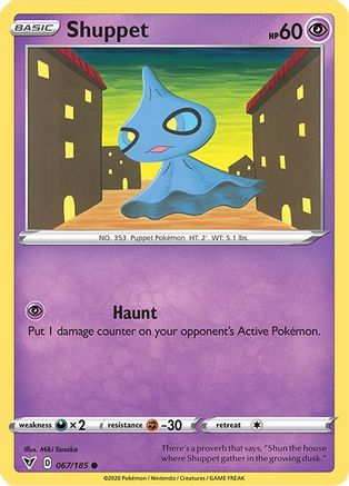 Image of Shuppet 067/185  - Reverse Holofoil SWSH04 Vivid Voltage - Common
