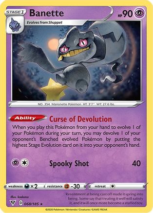 Image of Banette 068/185  SWSH04 Vivid Voltage - Rare