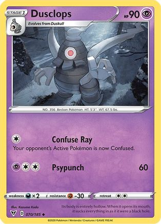 Image of Dusclops 070/185  - Reverse Holofoil SWSH04 Vivid Voltage - Uncommon