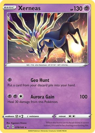 Image of Xerneas 078/185  - Reverse Holofoil SWSH04 Vivid Voltage - Holo Rare