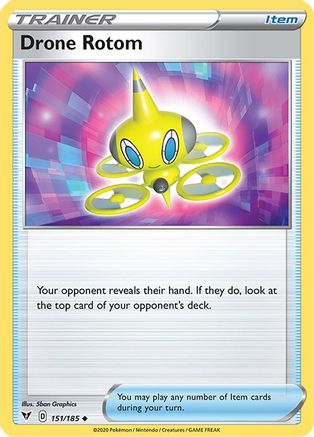 Image of Drone Rotom 151/185  - Reverse Holofoil SWSH04 Vivid Voltage - Uncommon