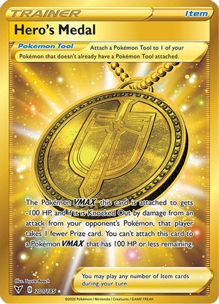Image of Hero's Medal (Secret) 201/185  - Holofoil SWSH04 Vivid Voltage - Secret Rare