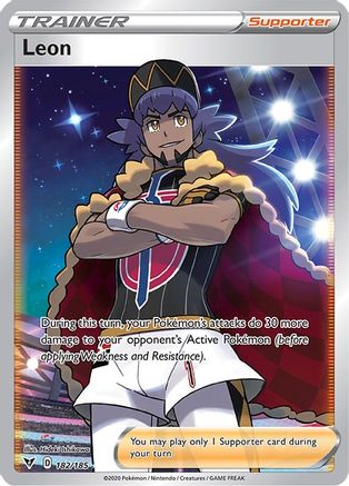 Image of Leon (Full Art) 182/185  - Holofoil SWSH04 Vivid Voltage - Ultra Rare
