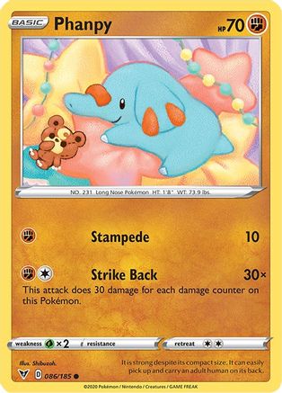 Image of Phanpy 086/185  - Reverse Holofoil SWSH04 Vivid Voltage - Common