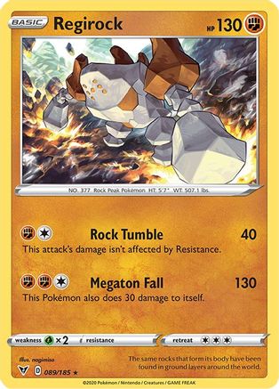 Image of Regirock 089/185  - Holofoil SWSH04 Vivid Voltage - Holo Rare