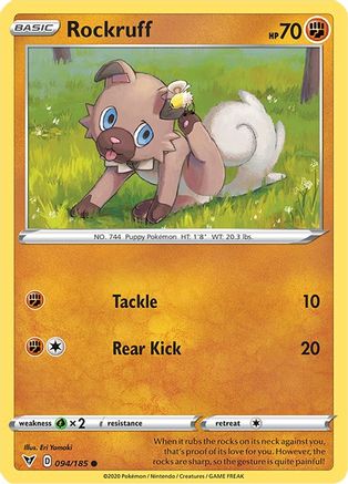 Image of Rockruff 094/185  SWSH04 Vivid Voltage - Common