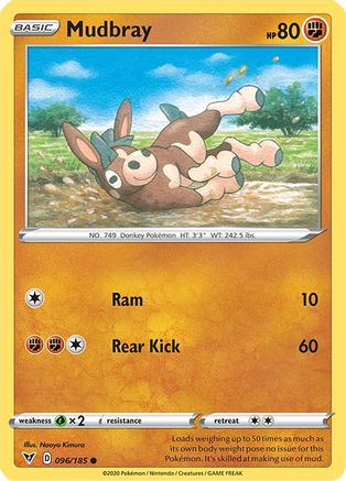 Image of Mudbray 096/185  - Reverse Holofoil SWSH04 Vivid Voltage - Common