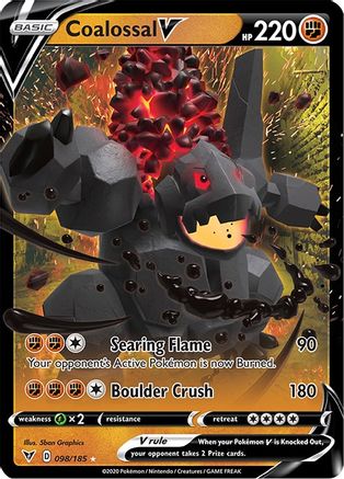 Image of Coalossal V 098/185  - Holofoil SWSH04 Vivid Voltage - Ultra Rare