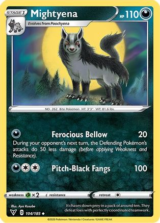 Image of Mightyena 104/185  - Reverse Holofoil SWSH04 Vivid Voltage - Uncommon