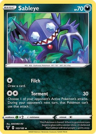Image of Sableye 105/185  SWSH04 Vivid Voltage - Uncommon