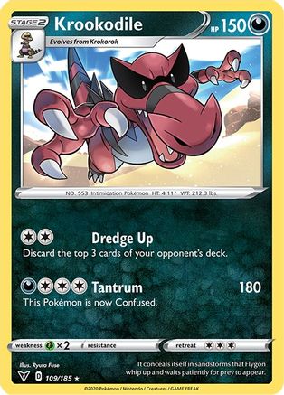 Image of Krookodile 109/185  SWSH04 Vivid Voltage - Rare