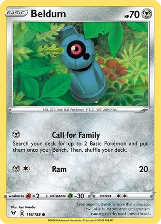 Image of Beldum 116/185  - Reverse Holofoil SWSH04 Vivid Voltage - Common