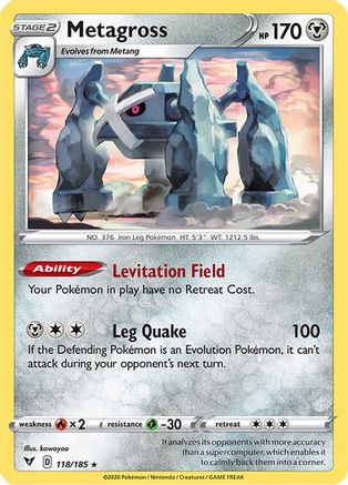 Image of Metagross 118/185  SWSH04 Vivid Voltage - Rare
