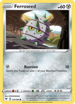 Image of Ferroseed 123/185  - Reverse Holofoil SWSH04 Vivid Voltage - Common