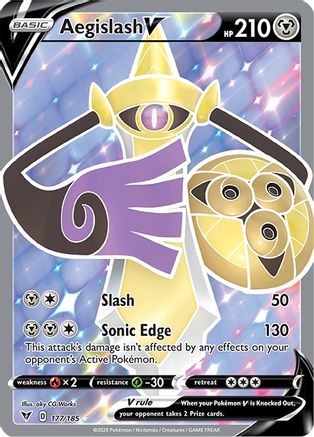 Image of Aegislash V (Full Art) 177/185  - Holofoil SWSH04 Vivid Voltage - Ultra Rare
