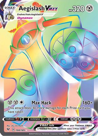 Image of Aegislash VMAX (Secret) 190/185  - Holofoil SWSH04 Vivid Voltage - Secret Rare