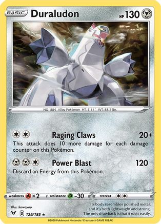 Image of Duraludon 129/185  - Reverse Holofoil SWSH04 Vivid Voltage - Holo Rare