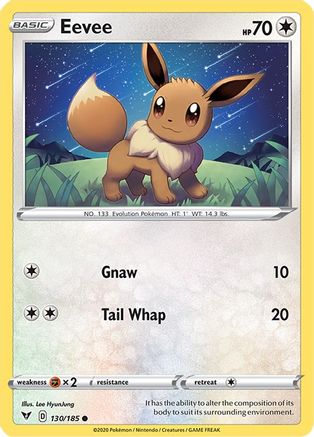 Image of Eevee 130/185  - Reverse Holofoil SWSH04 Vivid Voltage - Common