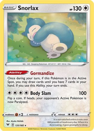 Image of Snorlax 131/185  - Holofoil SWSH04 Vivid Voltage - Holo Rare