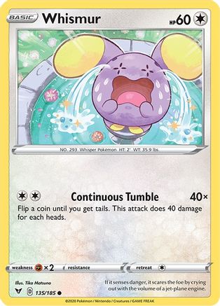 Image of Whismur 135/185  - Reverse Holofoil SWSH04 Vivid Voltage - Common