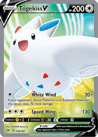 Image of Togekiss V (Full Art) 178/185  - Holofoil SWSH04 Vivid Voltage - Ultra Rare