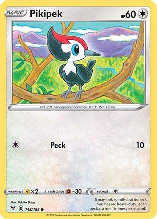 Image of Pikipek 143/185  - Reverse Holofoil SWSH04 Vivid Voltage - Common