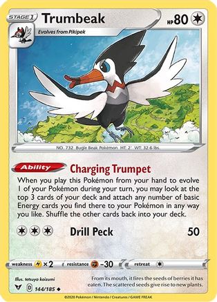 Image of Trumbeak 144/185  - Reverse Holofoil SWSH04 Vivid Voltage - Uncommon