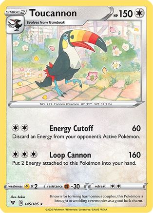 Image of Toucannon 145/185  - Reverse Holofoil SWSH04 Vivid Voltage - Rare