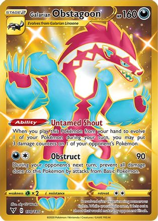 Image of Galarian Obstagoon (Secret) 198/185  - Holofoil SWSH04 Vivid Voltage - Secret Rare