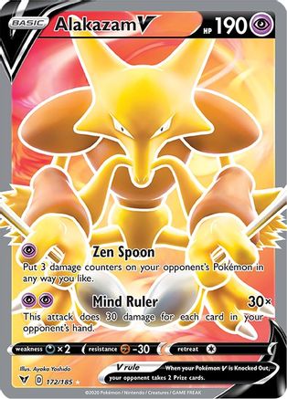 Image of Alakazam V (Full Art) 172/185  - Holofoil SWSH04 Vivid Voltage - Ultra Rare