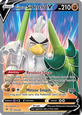 Image of Galarian Sirfetch'd V (Full Art) 174/185  - Holofoil SWSH04 Vivid Voltage - Ultra Rare