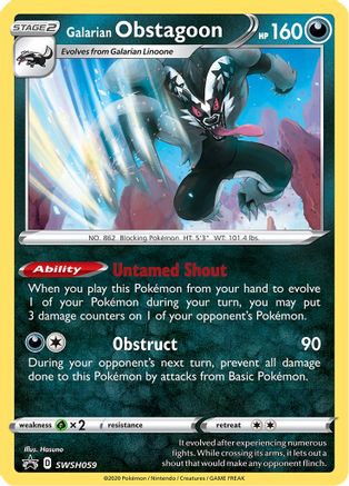 Image of Galarian Obstagoon SWSH059  - Holofoil SWSH Sword & Shield Promo Cards - Promo