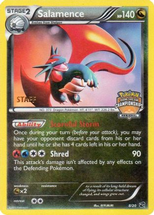 Image of Salamence 008/20  - Reverse Holofoil League & Championship Cards - Promo