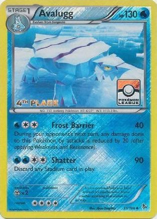 Image of Avalugg (Pokemon League) [4th Place] 031/106  - Reverse Holofoil League & Championship Cards - Promo