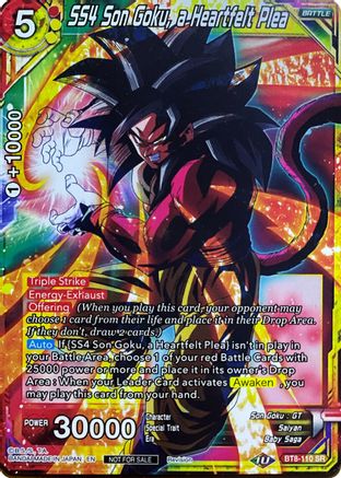 Image of SS4 Son Goku, a Heartfelt Plea (BT8-110) - Revision Pack 2020