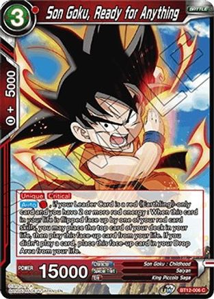 Image of Son Goku, Ready for Anything (BT12-006) - Vicious Rejuvenation Foil