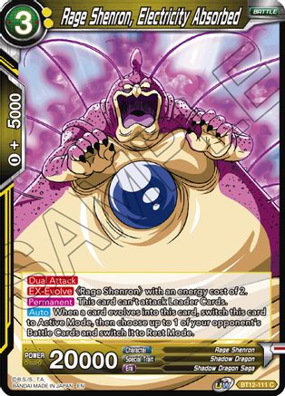 Image of Rage Shenron, Electricity Absorbed (BT12-111) - Vicious Rejuvenation Foil