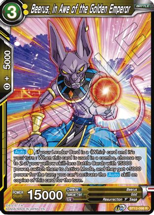 Image of Beerus, in Awe of the Golden Emperor (BT12-098) - Vicious Rejuvenation Foil