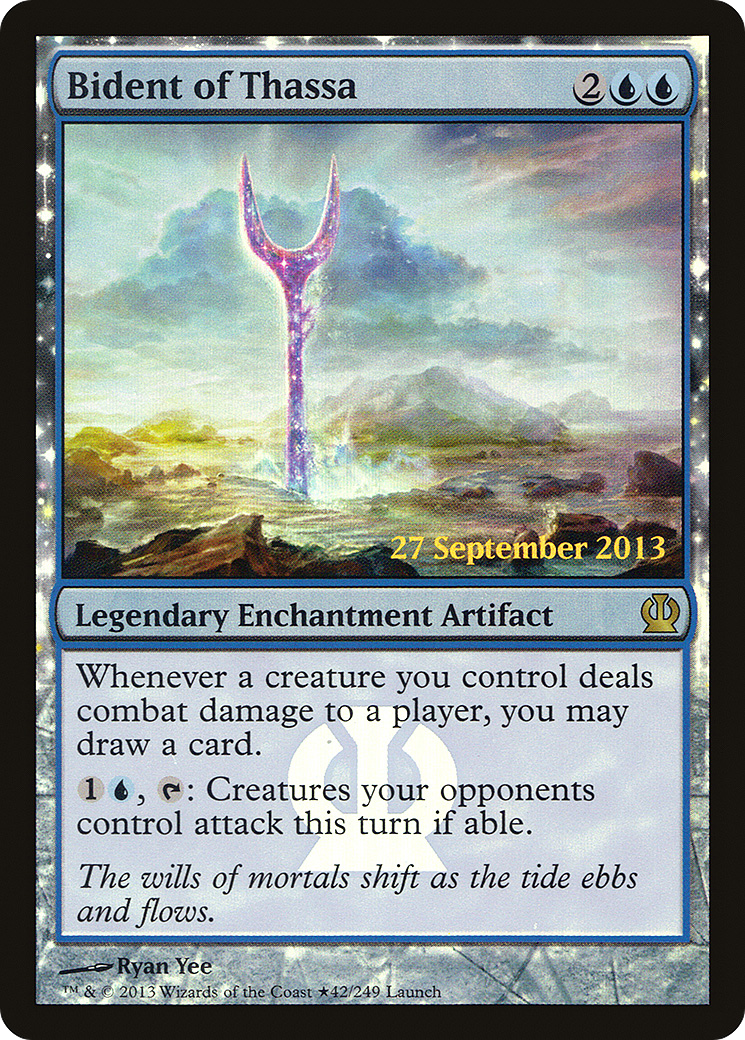 Image of Bident of Thassa (LARP-042) - Theros Promos: (enchantment) Foil